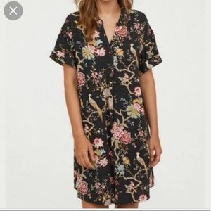 H&M floral wallpaper t-shirt dress